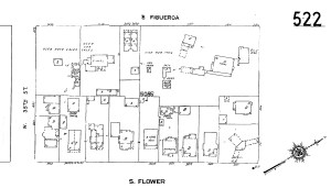 Figure 4: By 1955, auto related industries including several used-car lots and a gas station surround the adobe
