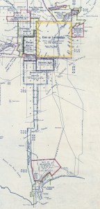 Figure 1: Detail of 1916 map by city engineer, Homer Hamlin documenting Los Angeles’ early annexations. Full map is available from the Library of Congress (http://www.loc.gov/resource/g4364l.ct001800/)