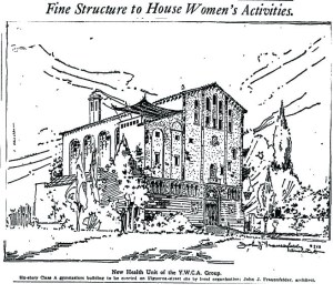 Figure 3: Rendering from the Los Angeles Times of Frauenfelder's YWCA "health unit"